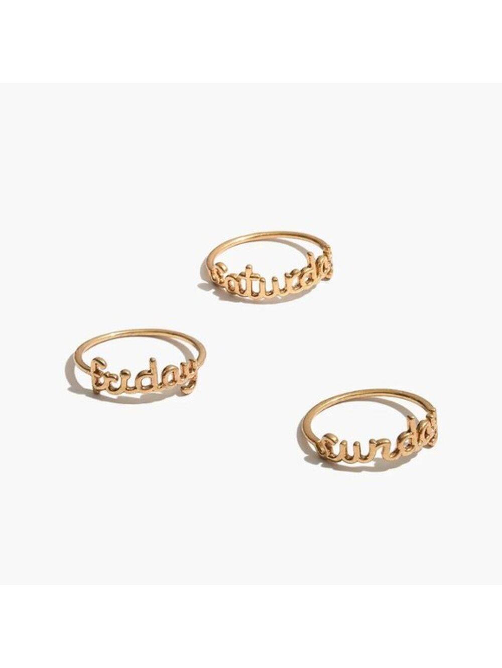 Madewell Friday Saturday Sunday Stacking Ring Set